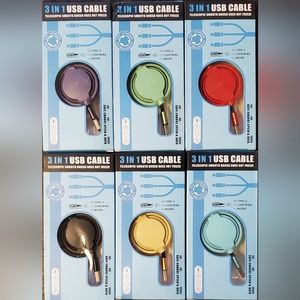 3 in 1 Fast chargering rectactable cable
